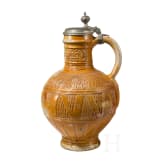 A glazed stoneware jug, Raeren, circa 1600