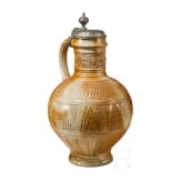A glazed stoneware jug, Raeren, circa 1600