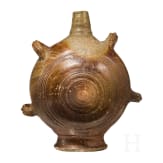 A large stoneware pilgrim's flask, Raeren, 17th century