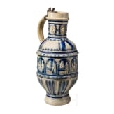 A glazed stoneware jug, Westerwald, circa 1600