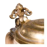 A small Westerwald stoneware jug with fire gilt lid, 17th century