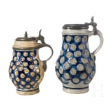 Two glazed stoneware jugs, Westerwald, circa 1700 - first half of the 18th century