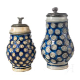 Two glazed stoneware jugs, Westerwald, circa 1700 - first half of the 18th century