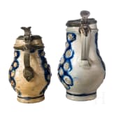 Two glazed stoneware jugs, Westerwald, circa 1700 - first half of the 18th century
