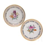 Two porcelain plates with flowers, KPM, circa 1790