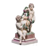 A porcelain putti group &ldquo;Girlandenwinder&rdquo;, Johann Jacob Louis (design), Ludwigsburg, circa 1764