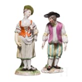 A porcelain cavalier and shepherdess with lamb, Meissen, circa 1750 / Ludwigsburg 1760/70