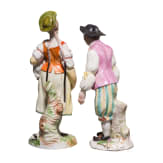 A porcelain cavalier and shepherdess with lamb, Meissen, circa 1750 / Ludwigsburg 1760/70