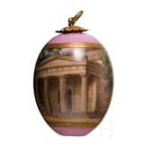 A porcelain Easter egg showing the Mausoleum Charlottenburg, KPM, 2nd half of the 19th century