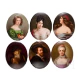 Six finely painted porcelain plaques with portrait miniatures, C.M. Hutschenreuther et al., between 1900 and 1915