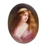 5 fein gemalte Porzellanplaketten mit Bildnisminiaturen, u. a. KPM, Swaine & Co. zwischen 1900&ndash;1915