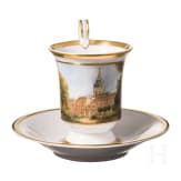 Ansichtentasse mit Untertasse, KPM, nach 1913