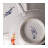 Paar Imari-Tassen mit Untertassen, Meissen, um 1780