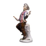 Kom&ouml;diantenfigur Harlekin aus der Commedia dell&rsquo;Arte, J. J. Kaendler, um 1740 (Entwurf), Meissen, 20. Jhdt. (Ausf&uuml;hrung)