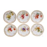 Sechs Teller mit Obstdekor Nymphenburg, um 1900