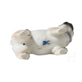 A standing porcelain pug dog, Meissen, 20th century