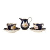 Zwei Tassen mit Untertassen und K&auml;nnchen, Meissen, vor 1924