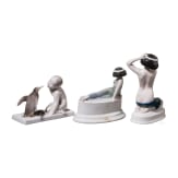 Drei Rosenthal-Figuren "Ariadne", "Froschk&ouml;nig" und "Brotneid", 1915-1930