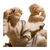 Alabaster-Figurengruppe &bdquo;Satyr und M&auml;nade&ldquo;, Italien, Trapani, sp&auml;tes 17. Jhdt.