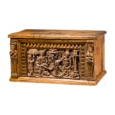 Geschnitzte Renaissance-Schatulle aus Eichenholz, norddeutsch, Ende 16. Jh.