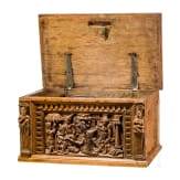 Geschnitzte Renaissance-Schatulle aus Eichenholz, norddeutsch, Ende 16. Jh.