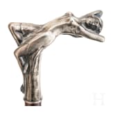 Jugendstil-Spazierstock mit Silbermontur, um 1910