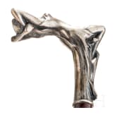 Jugendstil-Spazierstock mit Silbermontur, um 1910