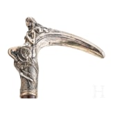 Jugendstil-Spazierstock mit Silbermontur, &Ouml;sterreich-Ungarn, Prag, um 1910