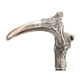 Jugendstil-Spazierstock mit Silbermontur, &Ouml;sterreich-Ungarn, Prag, um 1910