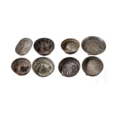 Acht Backformen aus Kupfer, deutsch, 18./19. Jh.