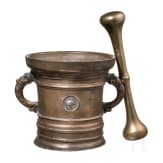 Gro&szlig;er M&ouml;rser mit Delfinhenkeln, Werkstatt Georg Schellener, Bozen um 1660/70