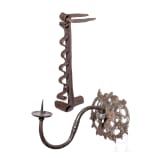 T&uuml;rklopfer und Wandleuchter aus Schmiedeeisen, deutsch, 16./17. Jh.