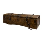 A Rhenish late Gothic trunk carved from a single tree, 15th century