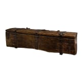 A Rhenish late Gothic trunk carved from a single tree, 15th century