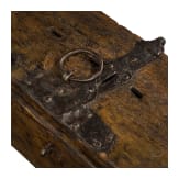 A Rhenish late Gothic trunk carved from a single tree, 15th century