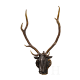 A German carved wooden deer trophy, 18th century