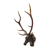 A German carved wooden deer trophy, 18th century