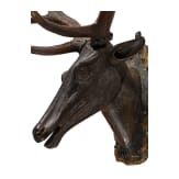 A German carved wooden deer trophy, 18th century