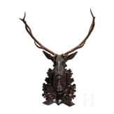A Berchtesgaden carved wooden deer trophy, ca. 1880