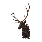 A Berchtesgaden carved wooden deer trophy, ca. 1880