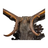 A Berchtesgaden carved wooden deer trophy, ca. 1880
