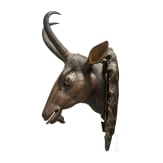 A wooden German chamois trophy head, ca. 1750