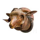 A carved wooden ram trophy, Germany, mid 19th century