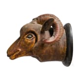 A carved wooden ram trophy, Germany, mid 19th century
