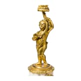 A pair of Louis XVI style five-light candelabra with putti, late 19th/early 20th century