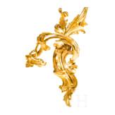 A German or French pair of fire gilt Louis XV sconces, mid-18th century