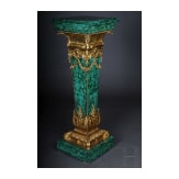 A pair of Neoclassical style pedestal columns with malachite painting, 20th/21st century