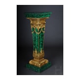 A pair of Neoclassical style pedestal columns with malachite painting, 20th/21st century