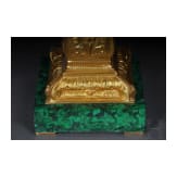 A pair of Neoclassical style pedestal columns with malachite painting, 20th/21st century