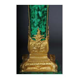 A pair of Neoclassical style pedestal columns with malachite painting, 20th/21st century